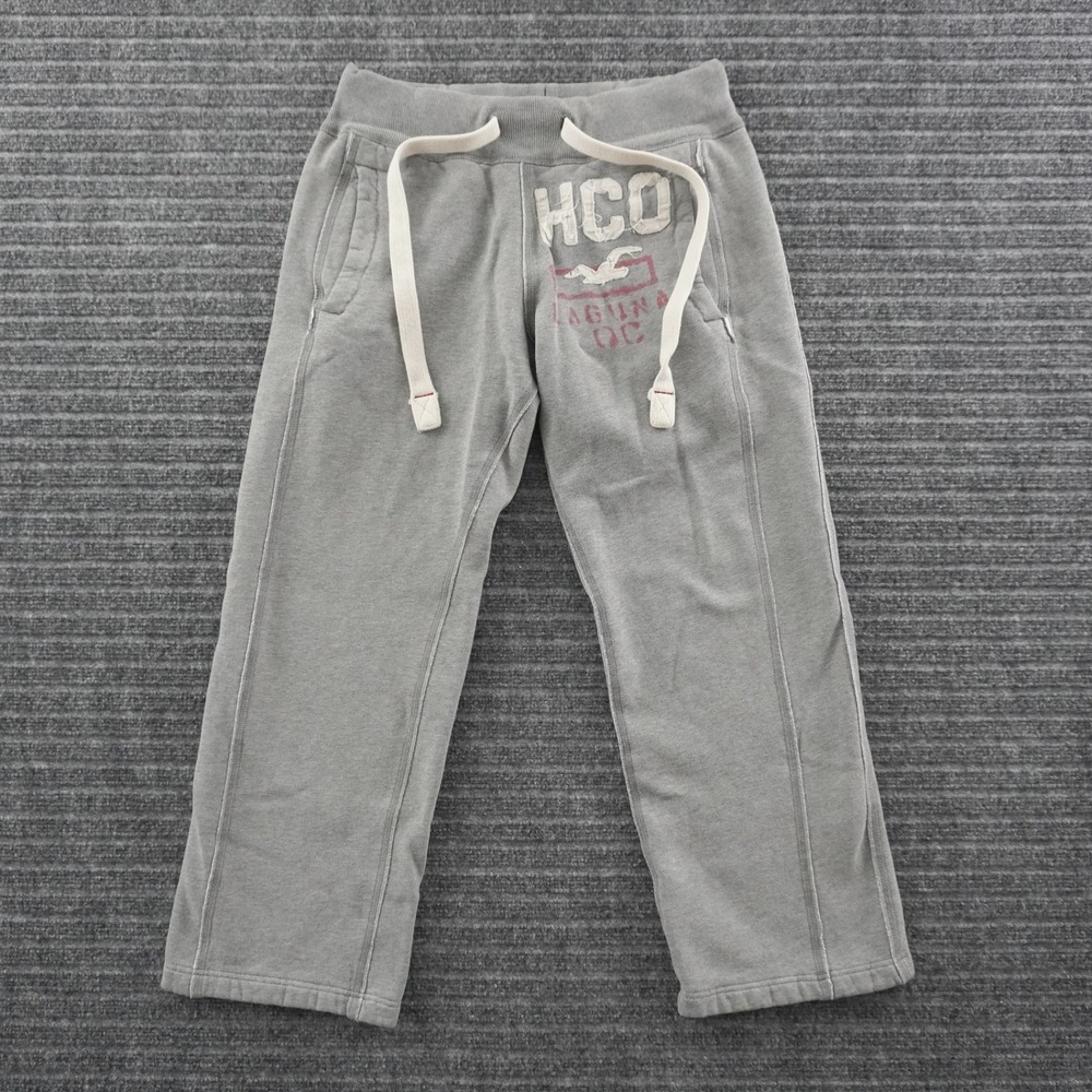 Vintage Y2K Hollister Sweatpants Men S Gray Laguna OC Graphic Drawstring Joggers